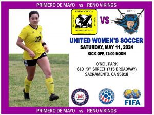 Partido del Equipo Femenil Primero de Mayo contra las Vikingas de Reno en Sacramento